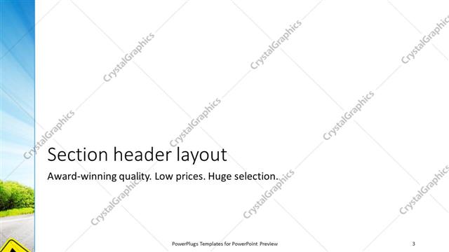 Section Header presentation slide layout