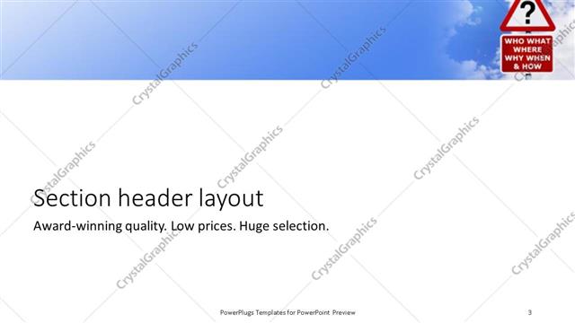 Section Header presentation slide layout
