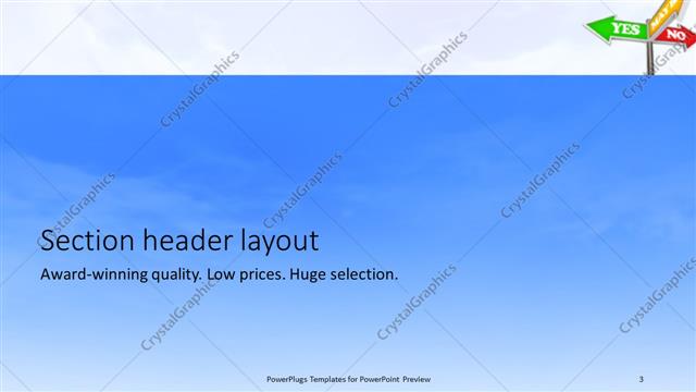 Section Header presentation slide layout