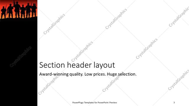 Section Header presentation slide layout