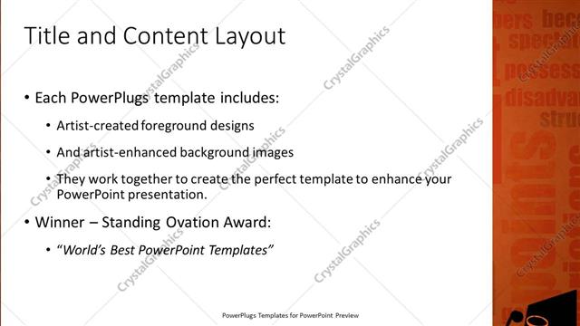 Title and Content presentation slide layout