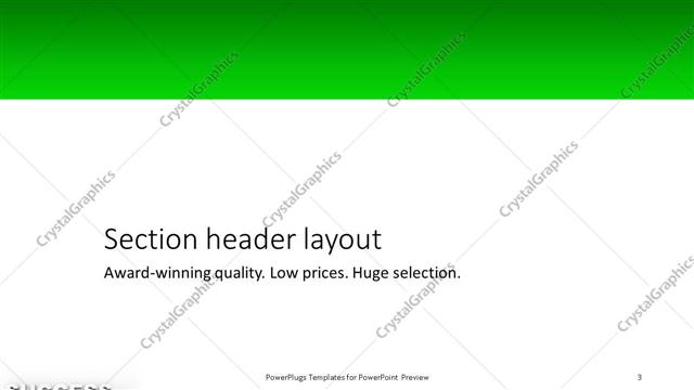 Section Header presentation slide layout