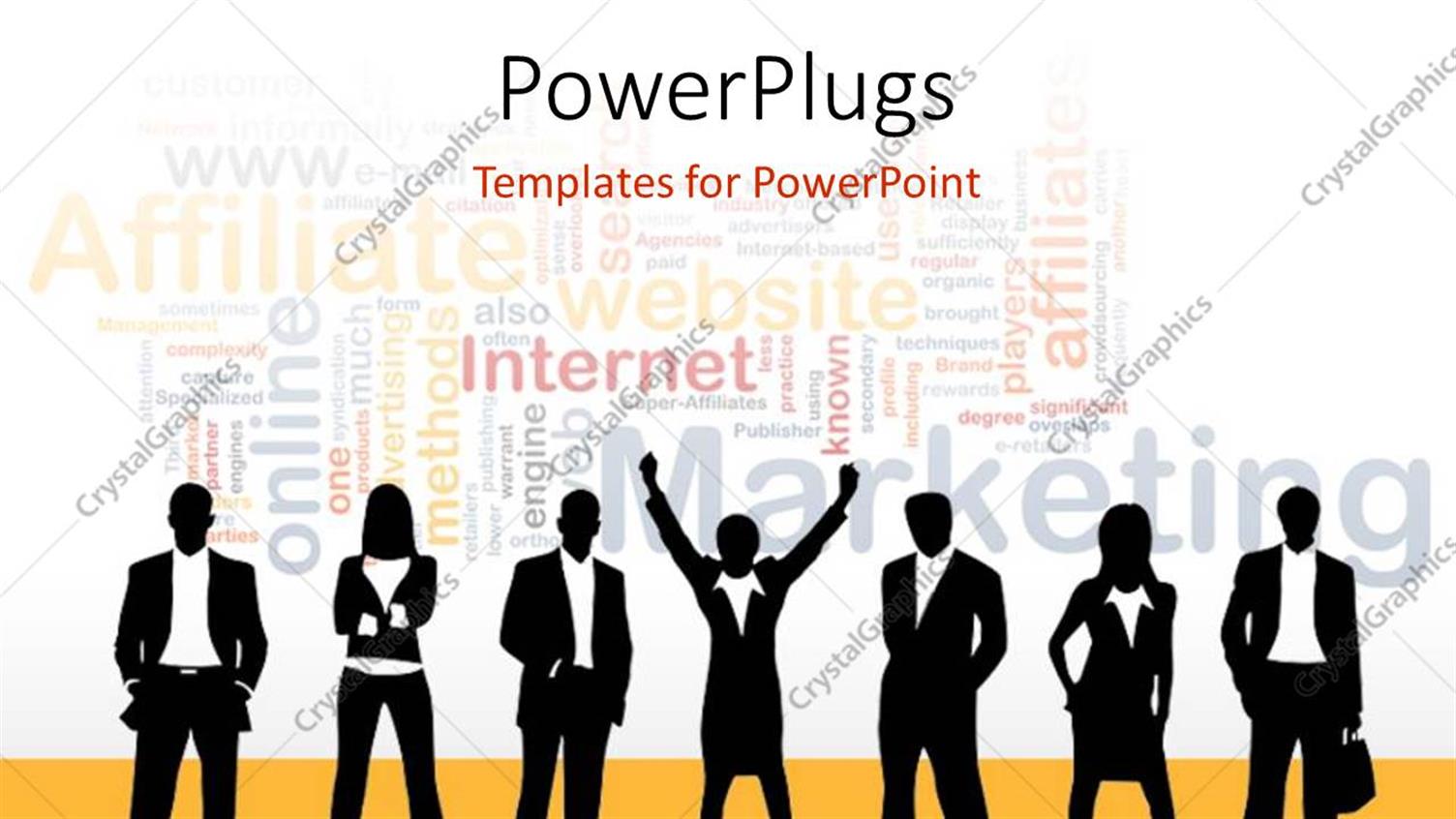 Featuring a Silhouette of Business Men and woMen with Different Marketing Text