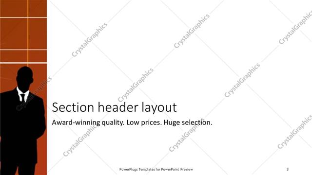 Section Header presentation slide layout