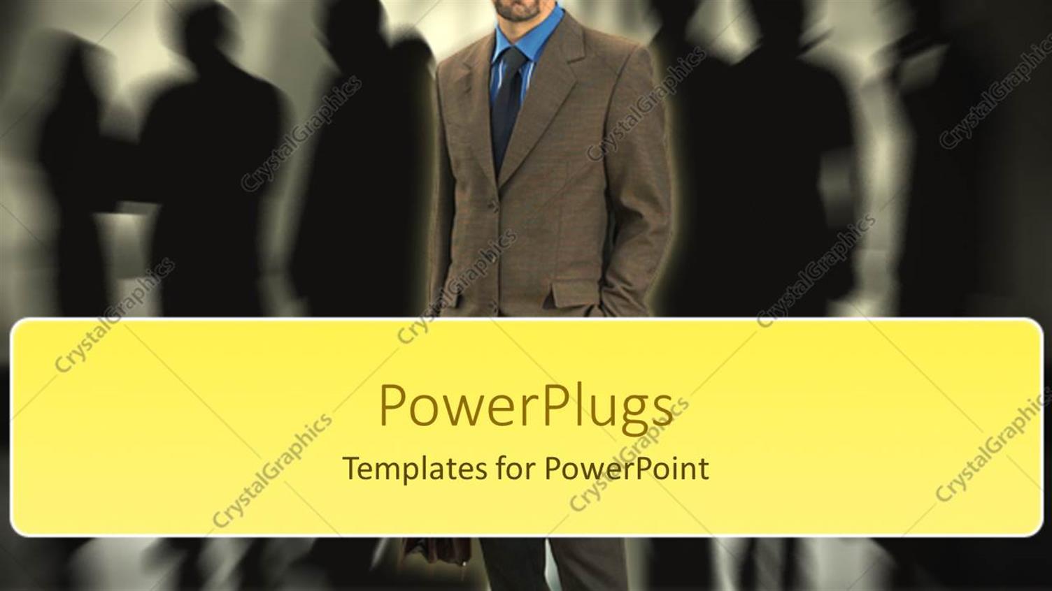 Featuring Silhouette of Business People in Background with Team Leader