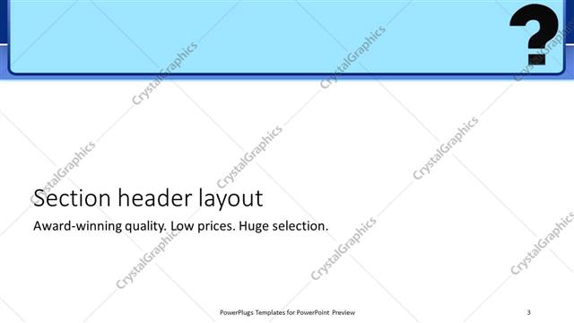 Section Header presentation slide layout