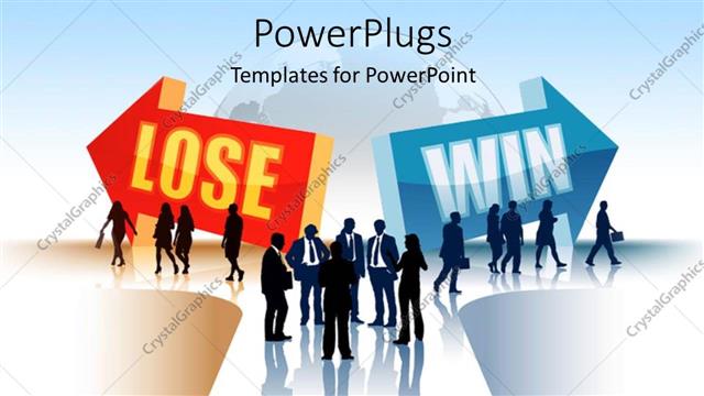  Presentation with business people silhouette - Silhouette of business people threading LOSING and WINNING path