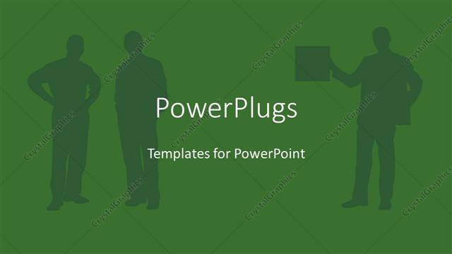  Presentation with corporate - Silhouette of business professionals in green background