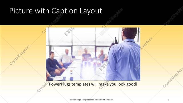 Picture with Caption presentation slide layout