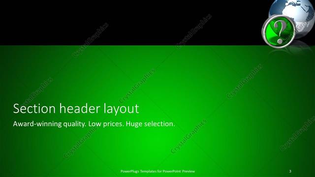 Section Header presentation slide layout