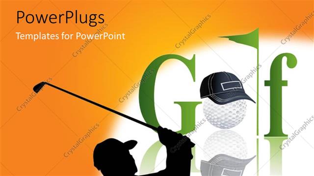  Presentation with golf - A silhouette of a golf player with a text that spells out the word 