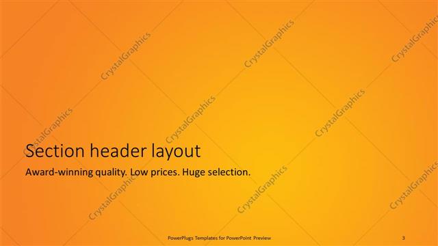 Section Header presentation slide layout