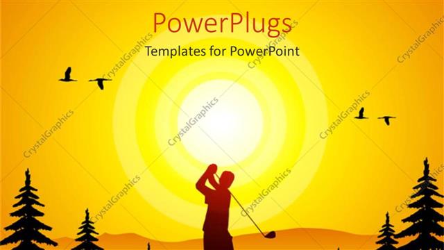  Presentation with pine trees - Silhouette of golfer surrounded by pine trees