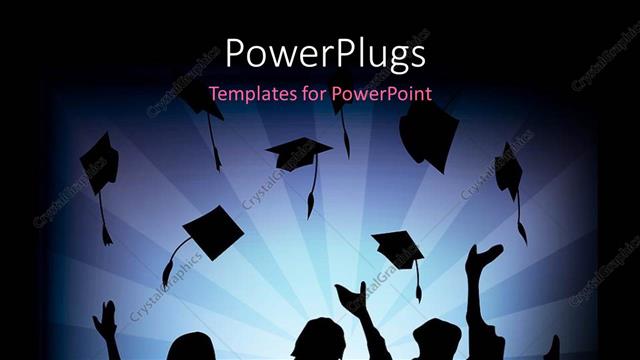  Presentation with tossing - Silhouette of Graduates Tossing their Caps in air