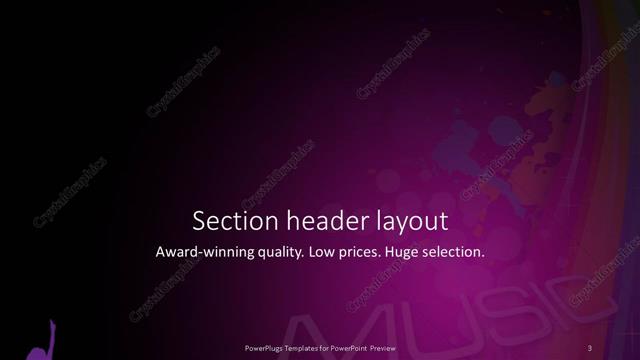 Section Header presentation slide layout