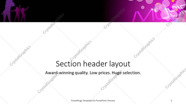 Section Header presentation slide layout