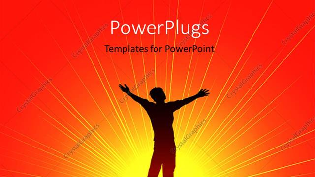  Presentation with sun - A silhouette of  man standing under the sun ray