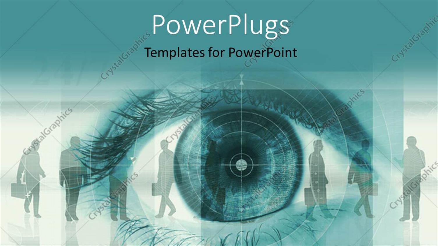 Featuring Silhouette of People in Background with close Up of Human Eye