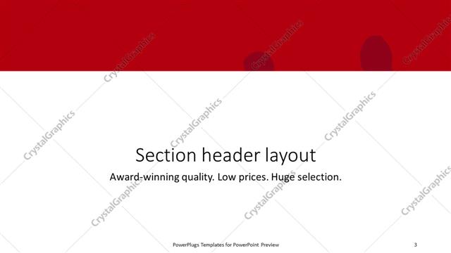 Section Header presentation slide layout