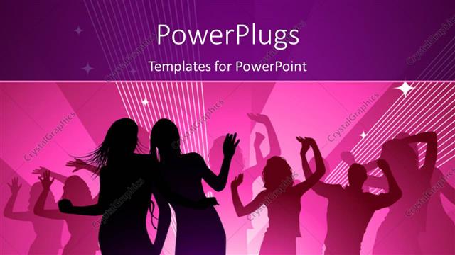  Presentation with club - Silhouette of people dancing in club with strobe lights