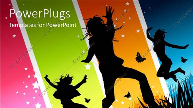  Presentation with funky - Silhouette of people dancing on funky colorful background