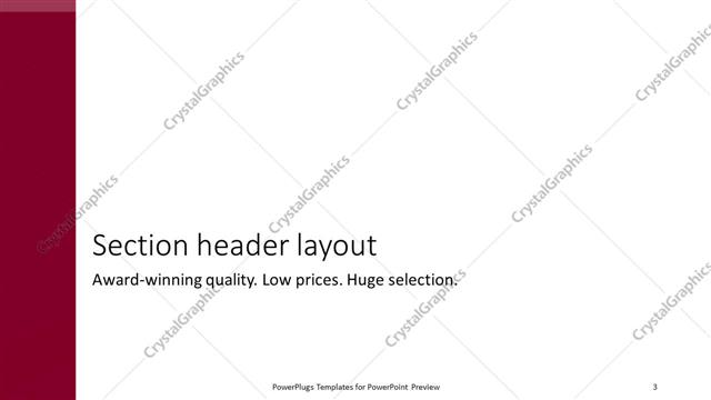 Section Header presentation slide layout