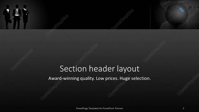 Section Header presentation slide layout