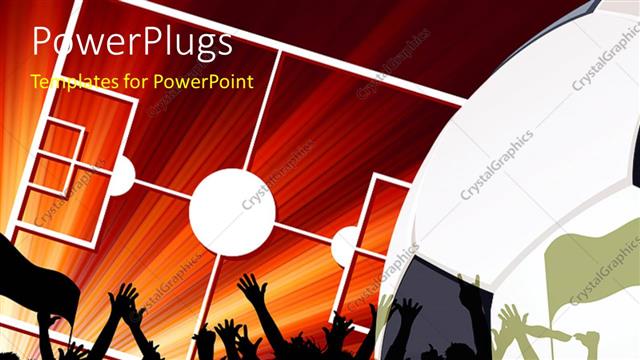  Presentation with soccer fans - Silhouette of soccer fans with flags with soccer pitch