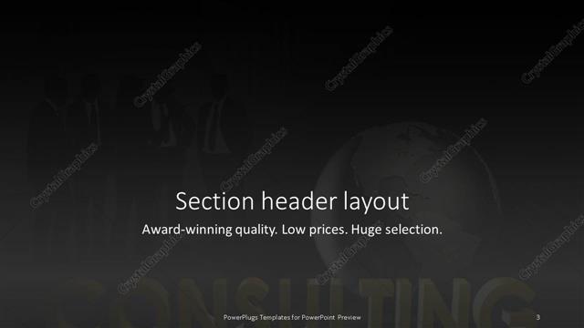 Section Header presentation slide layout