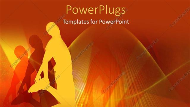  Presentation with freedom - Silhouette of young boy jumping with shadow over grunge background