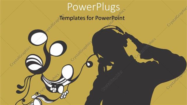  Presentation with dancing - Silhouette of young man with headphone on dancing to tune of music