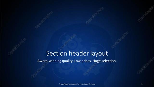 Section Header presentation slide layout