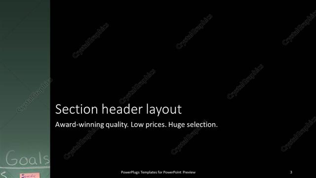 Section Header presentation slide layout