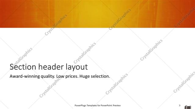 Section Header presentation slide layout