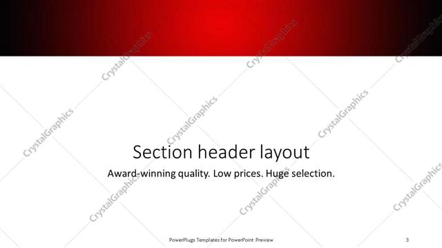 Section Header presentation slide layout