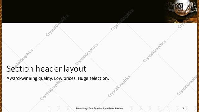 Section Header presentation slide layout