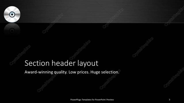 Section Header presentation slide layout