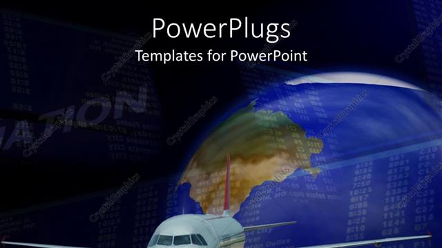  Presentation with travel - Silver colored airplane flying in front of a blue earth