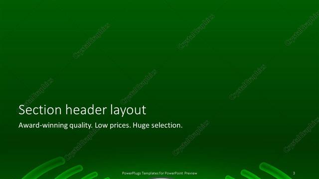Section Header presentation slide layout
