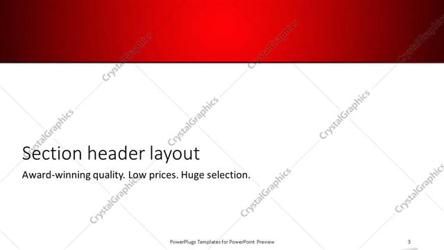 Section Header presentation slide layout