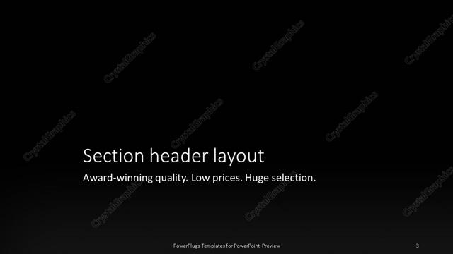 Section Header presentation slide layout