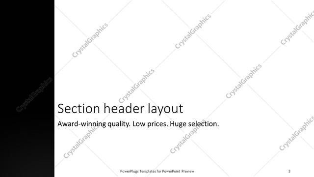 Section Header presentation slide layout