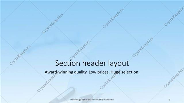 Section Header presentation slide layout