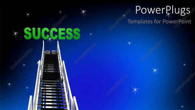  Presentation with sparkling - Silver ladder?leading to night sky with sparkling stars