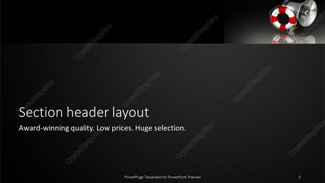 Section Header presentation slide layout