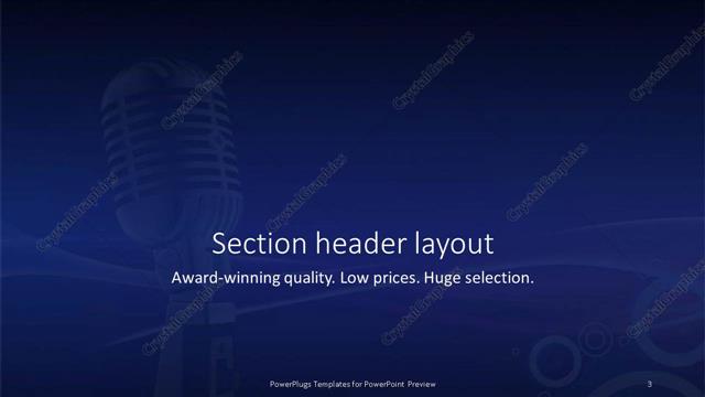 Section Header presentation slide layout
