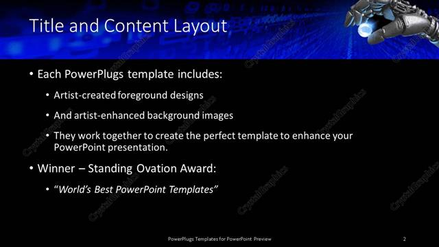 Title and Content presentation slide layout