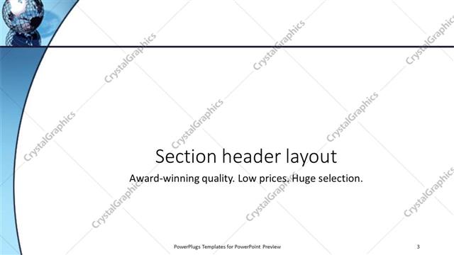 Section Header presentation slide layout
