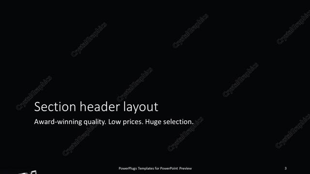 Section Header presentation slide layout
