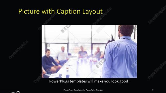 Picture with Caption presentation slide layout